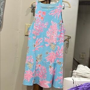 Lilly Pulitzer Blue and Pink Coral Mini Dress